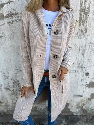 Cardigan Mi-Long Léger pour Femme – Gris Clair