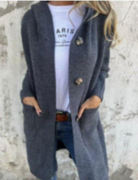 Cardigan Mi-Long Léger pour Femme – Gris Clair