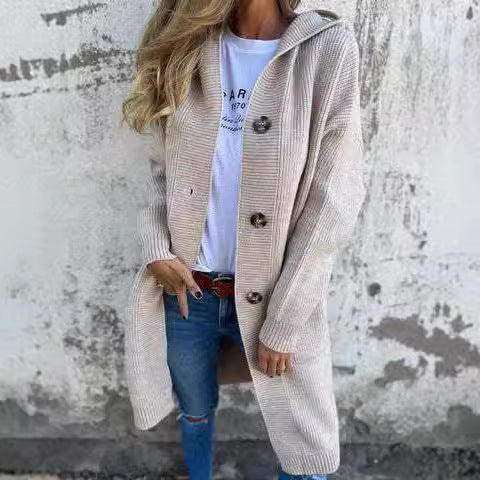 Cardigan Mi-Long Léger pour Femme – Gris Clair