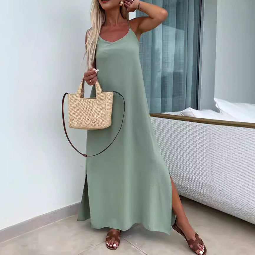 Robe de vacances grande taille à bretelles amples pour femme