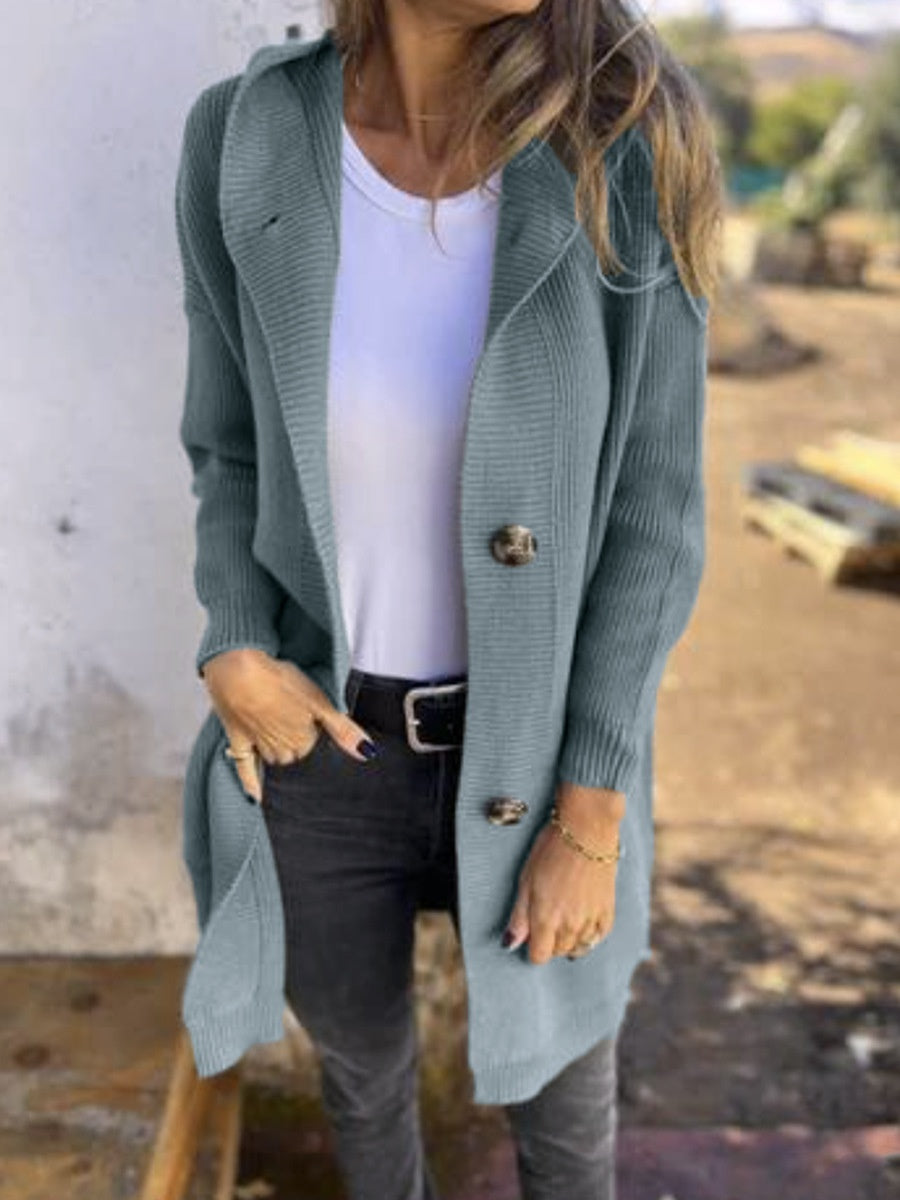 Cardigan Mi-Long Léger pour Femme – Gris Clair