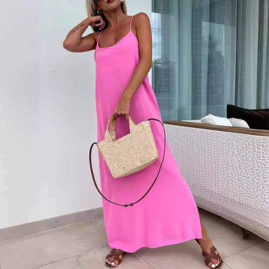 Robe de vacances grande taille à bretelles amples pour femme