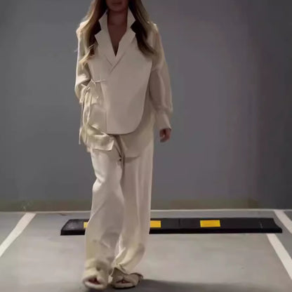 Élégance en Chiffon – Ensemble Top et Pantalon Femme