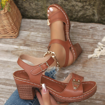 Sandales d’Été à Talons – Grande Taille