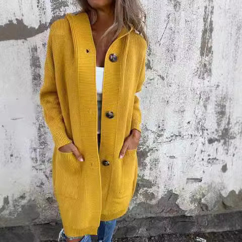 Cardigan Mi-Long Léger pour Femme – Gris Clair